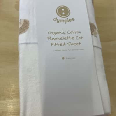 Organic cotton flannelette cot fitted sheet