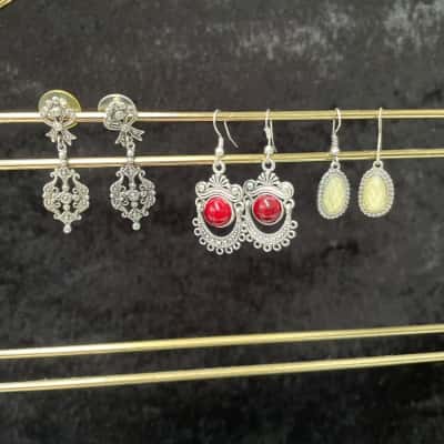 Bohemian-style Drop Earrings x 3 pairs 