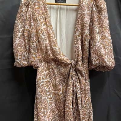 Minkpink Womens Size S Wrap Around Autumn Like Design Dress