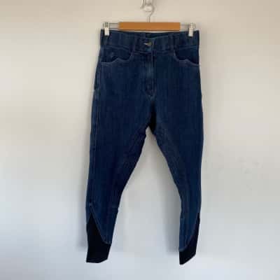 Peter Williams Navy Blue Pearl Grey  Denim Horse Riding Pants Size 12 