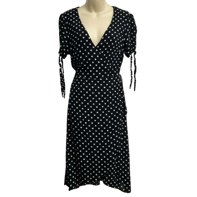 Atmos&Here Size 12 Black & White Polka Dot Dress
