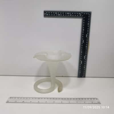 Clear Frosted Murano Style Vase 