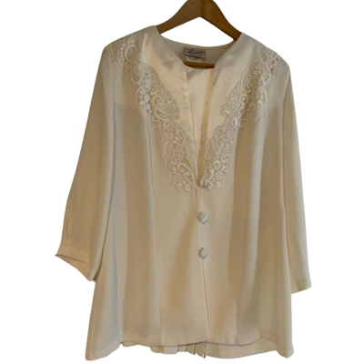 Mirrors Pant/Jacket set Size 14 Cream / Off White 