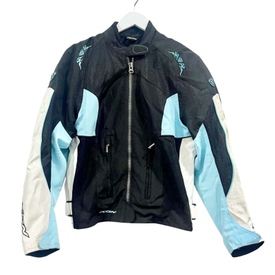 Ixon Stada Black/ Blue Motorcycle Sports Ladies Jacket Size S