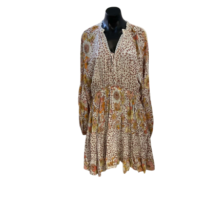 Jaase Womens  Size XL Babydoll Dress Brown / Floral 