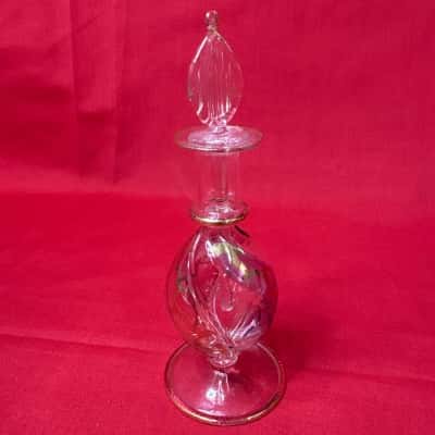 Vintage Handmade Blown Glass Decorative Perfume Bottle 