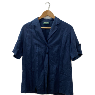 Rowland’s Womens  Size 40 Button Up Top Navy Blue 