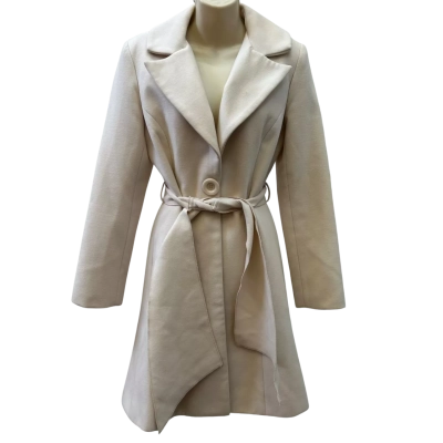 Vintage Charlie Brown Womens Size 12 Cream Wool Blend Coat