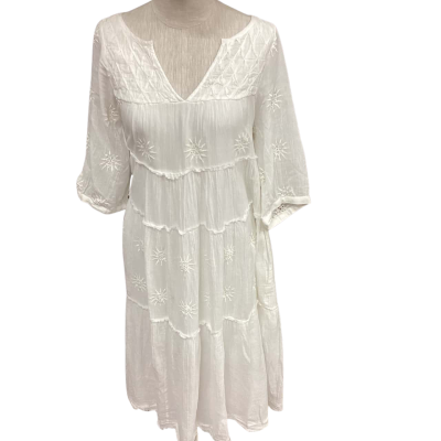 Talisman Womens  Size M / S Long Sleeve Dress White 