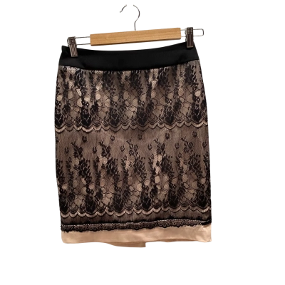 Review Womens  Size 8 Black & Beige Skirt