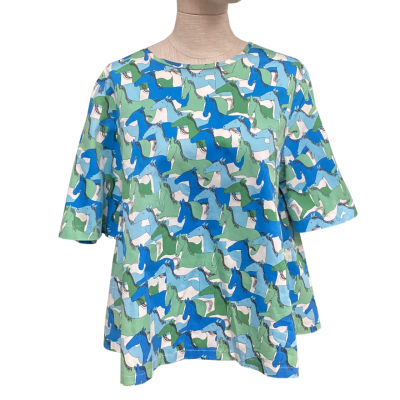  Jericho Road Horses  Size 16 Short Sleeve Top Blue / Green 