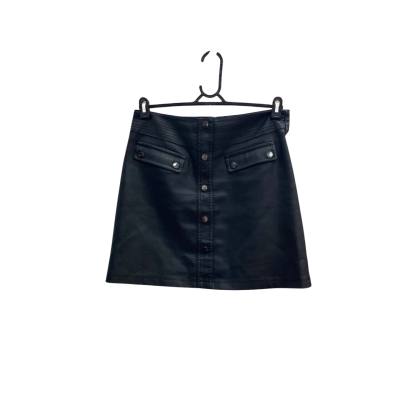 Portmans Womens Size 12 Black Mini Leather Skirt