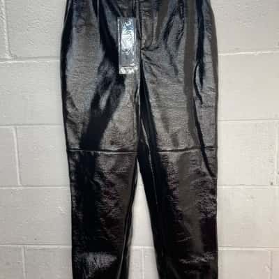 Mossman Womens  Size 12 Casual Pants Black  leather look 