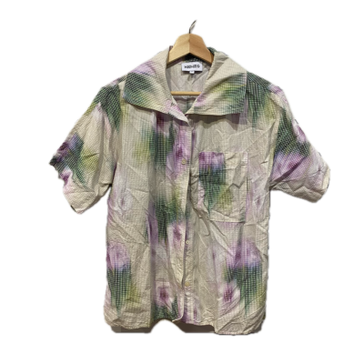 Kenzo Womens Shirt Size 34 Beige / Green / Multicoloured / Purple 