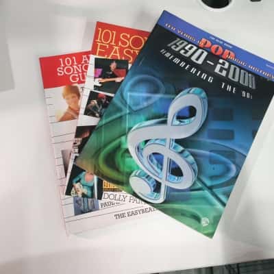 Music Songbooks and Pop History Bundle of 3 (101 Songs for Easy Guitar Book 5, 101 Australian Songs for Easy Guitar Vol. 2, and Ten Years of Pop Music History 1990-2000)