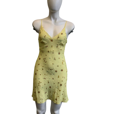 BNWT Hurley Women's Size S  Neverland Slip Mini Dress Yellow Floral 