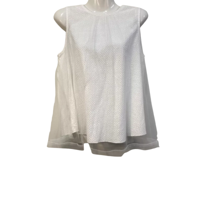  Womens  Size 8 Blouse / Sleeveless Top White 