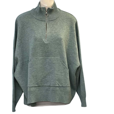 Cable Melbourne Womens Size L Quarter Zip Jumper Green