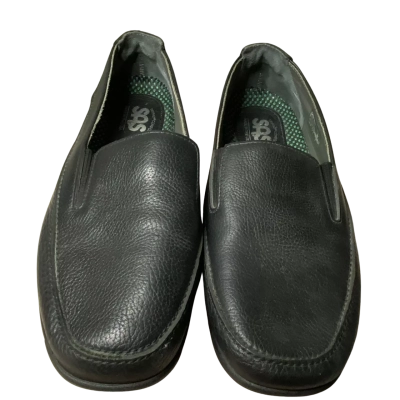 SAS Black Leather Wide Fit Loafers Size 10W