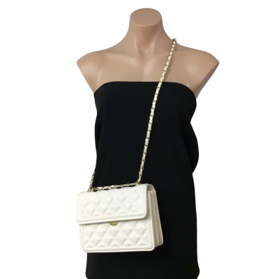 Womens White Pattern Cross Body Bag 