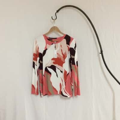 Chico's Women's  Size 6 Long Sleeve Top Floral / Multicoloured 