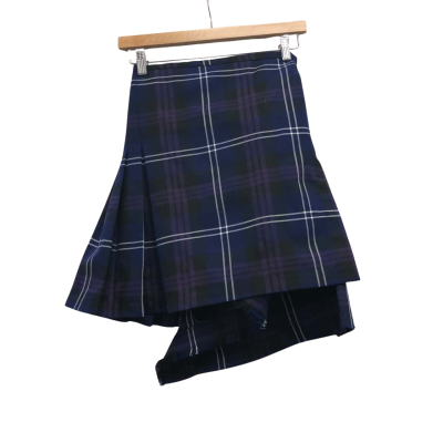 The Kilt Kids  Size Age 9-10 Kilt Black  / Blue / White 