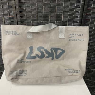 LSKD Womens Large Canvas Tote Bag Grey 