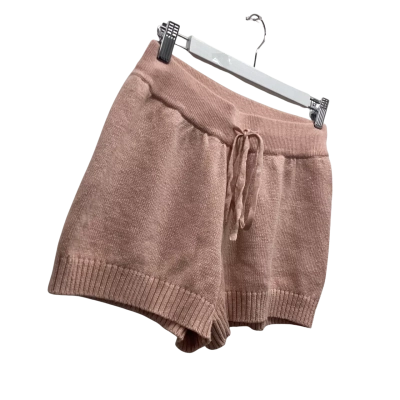 Venroy 100% Linen Knit Lounge Shorts in Blush Pink Size M