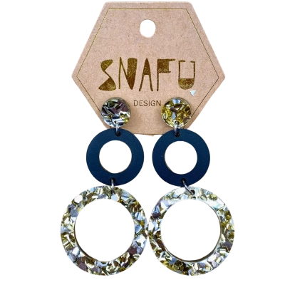 Snafu Design Gold/Silver Confetti Loops Earrings