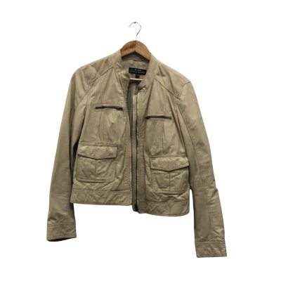 Just Jeans Womens  Size 14 Leather Jacket Beige 