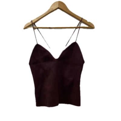 Manning Cartell Womens Top Size L Brown ribbed knit camisole 