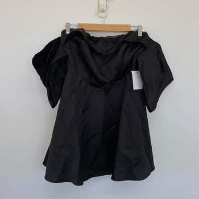 BWLDR Black Short Sleeve Cady Mini Dress Size 12 