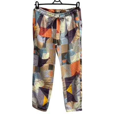 ELK The Label Size XS Check Multi Colour Print Pattern Pants With Draw String Waist