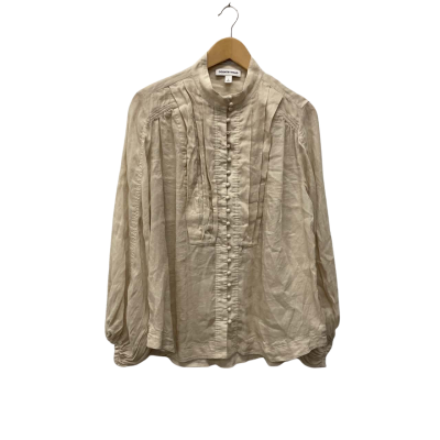 Country Road Womens  Size 12 Blouse Long Sleeve Silk Blend Beige 