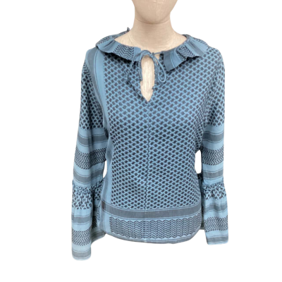 Cecilie Copenhagen Womens  Size S Long Sleeve Shirt Blue 