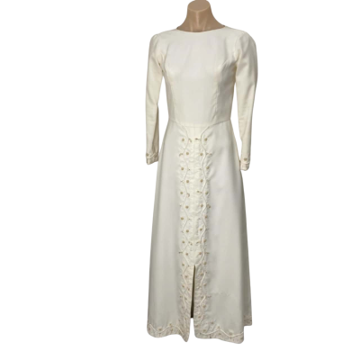 Vintage 70s Wedding dress/going away dress and Veil
