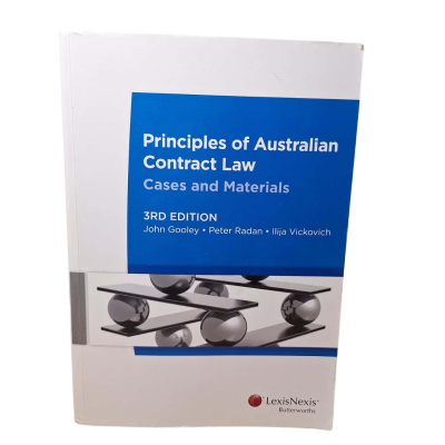 Principles of Australian Contract Law Cases and Materials 3rd Edition 