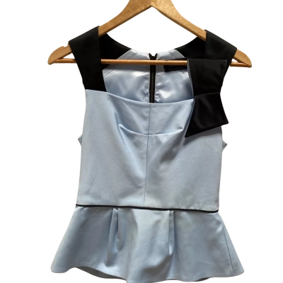 Cue Women's Top Size 8 Sleeveless Top Black  / Blue 