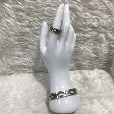 Mens Stainless Steel Link Bracelet & Ring