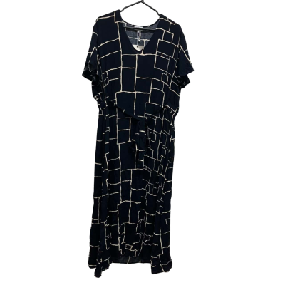  Womens  Size XXL Maxi Dress / Short Sleeve Dress  Navy Blue / Pattern 