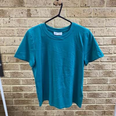 Witchery Womens jade cotton crew top Size S 