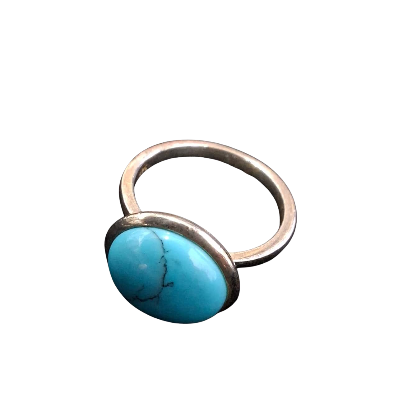 Womens Ring 925 Silver with Blue Howlite Stone