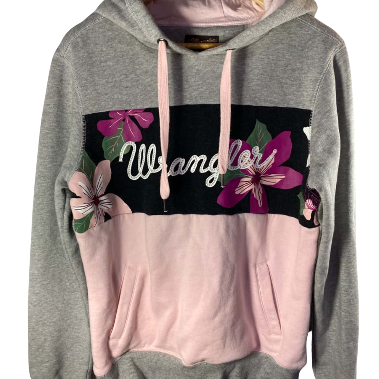Wrangler Womens Size 14 Hoodie Grey / Pink (s)