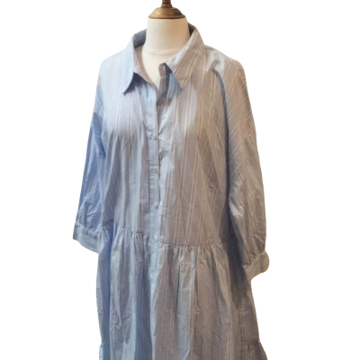 Refinity Womens  Size M Over sized Casual Dress Blue / White 