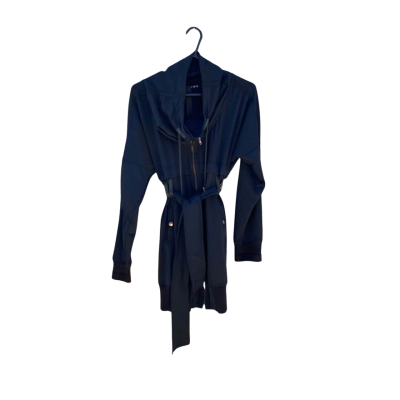 Womens Marilyn Seyb Size 16 Front Zipper Coat Black  