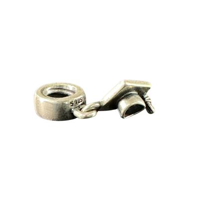 Pandora Womens ‘graduation hat’ charm Silver (stamped)