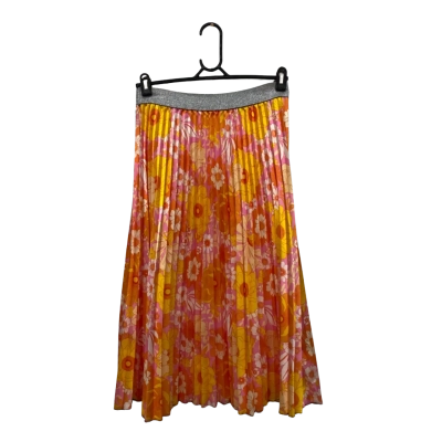 Womens Frankie’s Melbourne Size S Floral Midi Skirt Orange / Pattern / Pink  / Silver / White / Yellow 