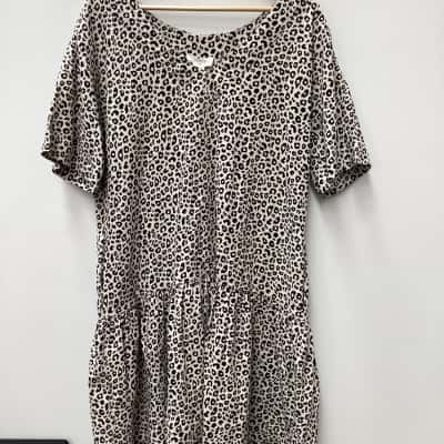  ceres-drop waist short dress Womens Animal print 