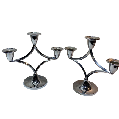 Silver Plated Candelabra - 3 Candles - Lovely Condition - Lanthe silver plate Pair 