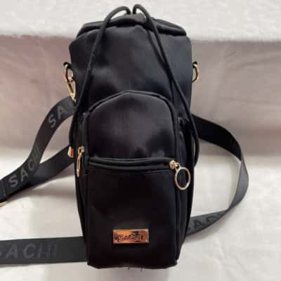 Sachi Womens Cross Body Insulated Bottle Bag Black  